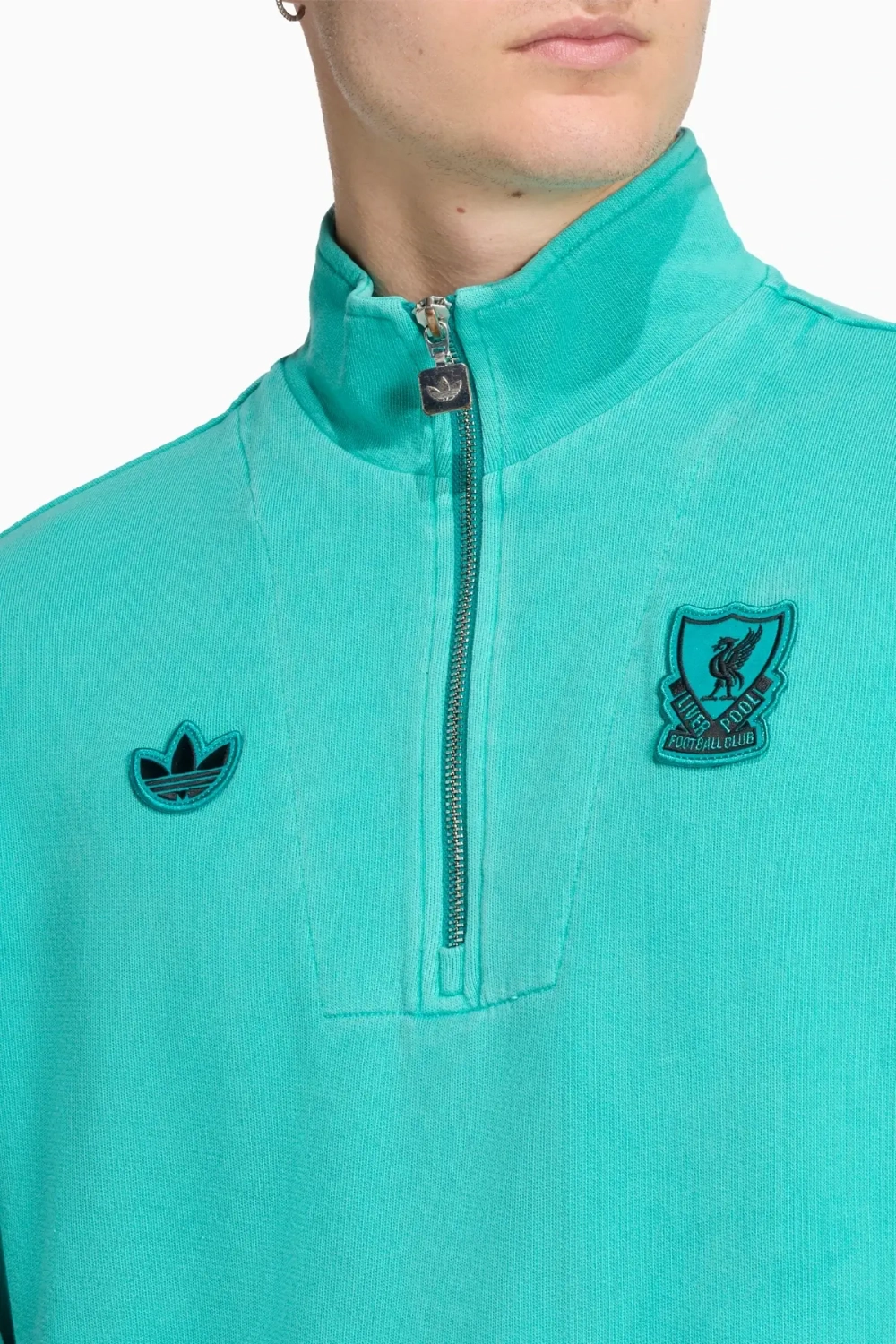 Кофта adidas Liverpool FC 25/26 Terrace Icons Half-Zip - бирюзовый