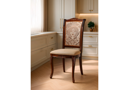 Стул деревянный Woodville Керия ткань бежевый, вишня, ножки коричневые
