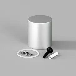Торцевая металлическая заглушка для круглого неона 360° D25 серебро Led Strip 20316