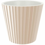 Горшок для цветов пластиковый 5,8л d-23см «Sand» c дренажной вставкой, молочный шоколад