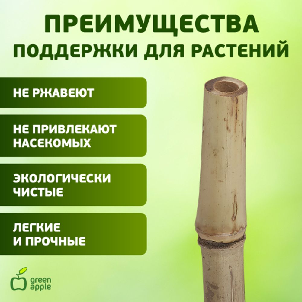 GBS-8-120 GREEN APPLE Поддержка бамбуковая 120см o 8мм 5шт (Набор 5 шт) | GREEN APPLE