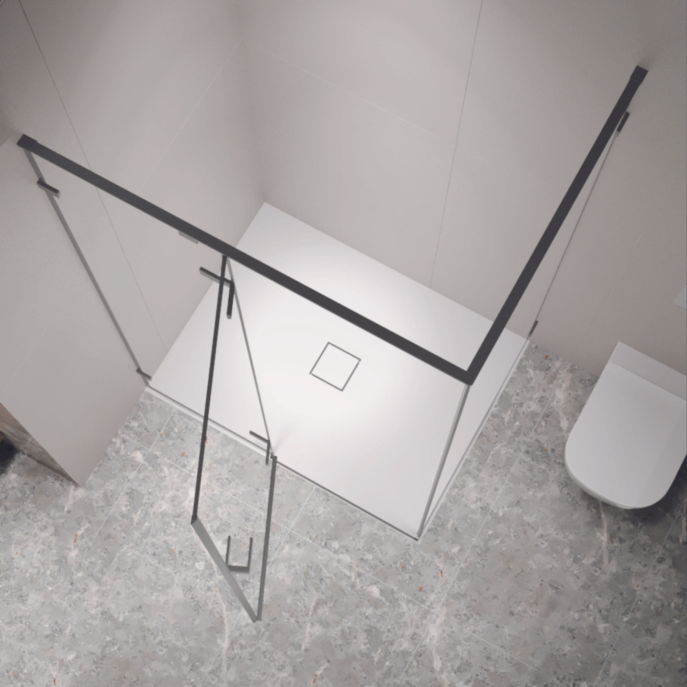 Душевой уголок с распашной дверью на петлях - RGW SV-040Gr (Матовое-Сатинат, 1000x900)