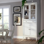 Шкаф со стеклянными дверцами - IDANÄS/IDANАS  IKEA/ ИДАНАС ИКЕА, 81x39x211 см, белый