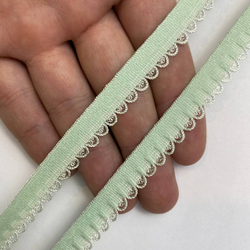 Отделочная резинка ажурная мятная 11 мм
