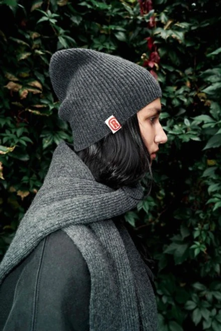 Шарф из шерсти мериноса серый