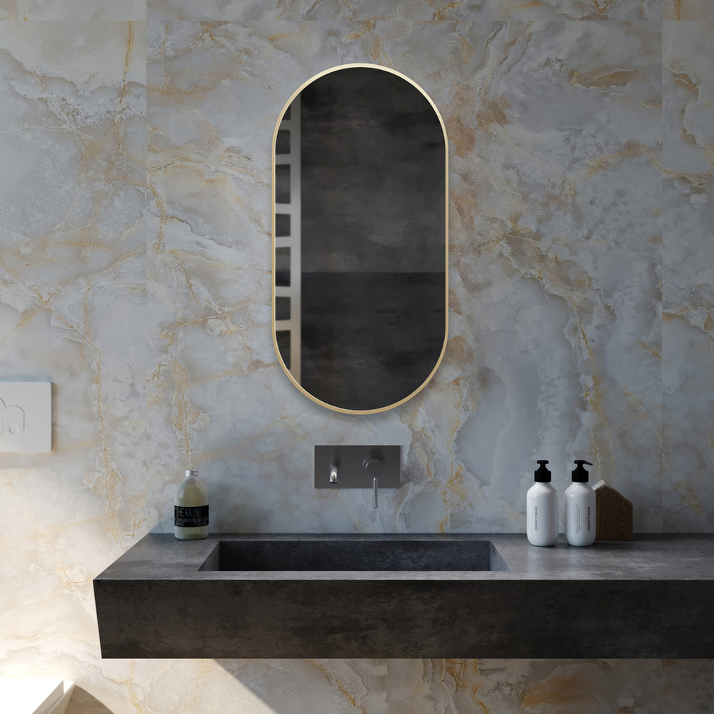 Зеркало MIXLINE "Мираж" 500*1000 ШВ ал. профиль ЗОЛОТО