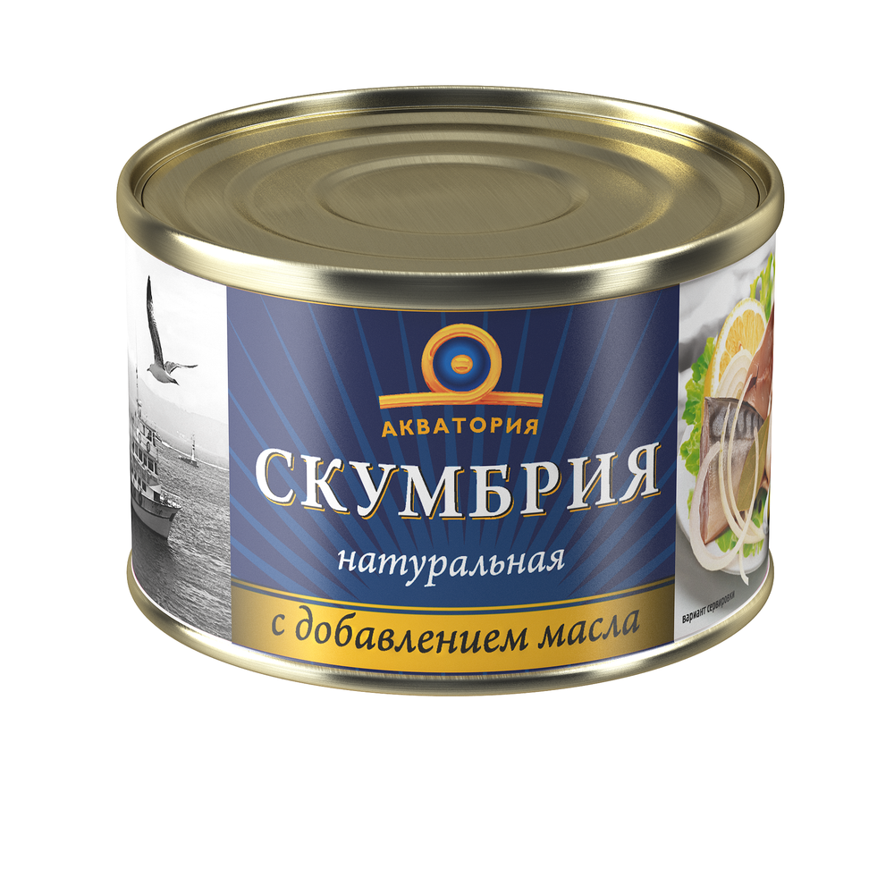 Скумбрия атлантическая / дальневосточная ндм  ГОСТ ж/б 250г (48) без ключа Акватория