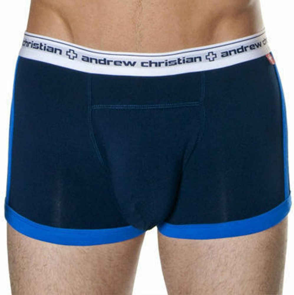 Мужские трусы хипсы Andrew Christian Navy Almost Naked Hip Boxer