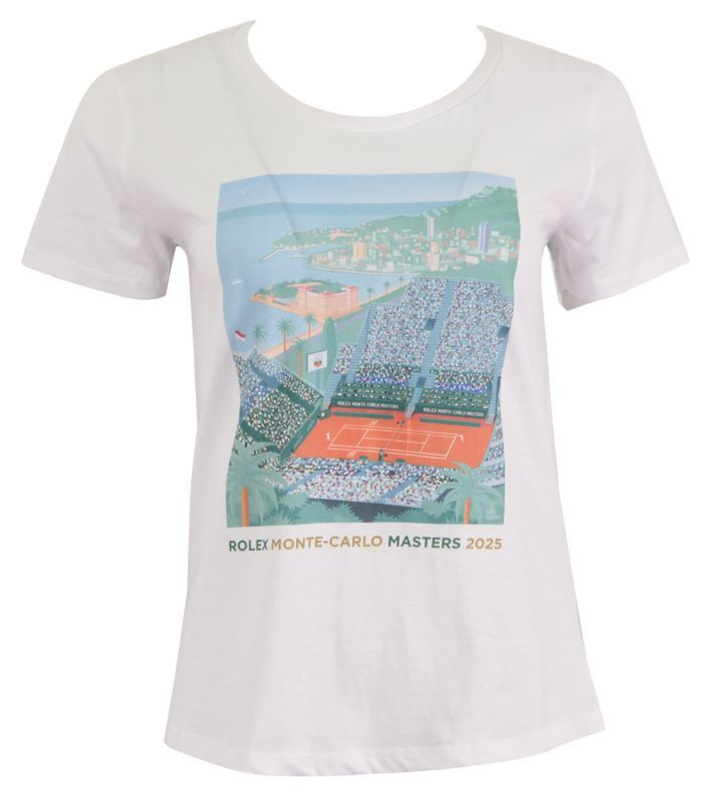 Женская теннисная футболка Monte-Carlo Rolex Masters Poster - white
