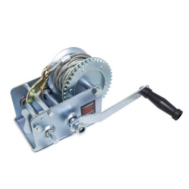 Лебедка ручная барабанная двухскоростная, 900кг(стальной трос, диаметр троса-5мм, длина троса-10м ) Forsage F-TRT1201C