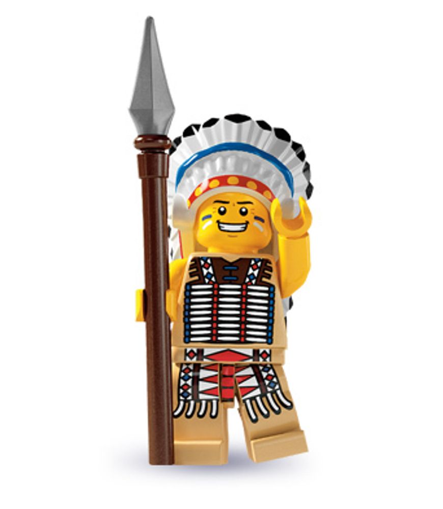 Минифигурка LEGO col03-3 Вождь племени