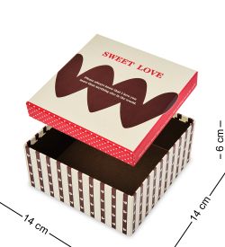 WG-15/1-B Коробка подарочная «Квадрат» цв.беж./син.