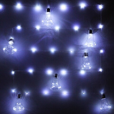 Гирлянда на батарейках 4 м, 100 ламп LED с насадками «Капля» 10 шт., Белый (батарейки АА)