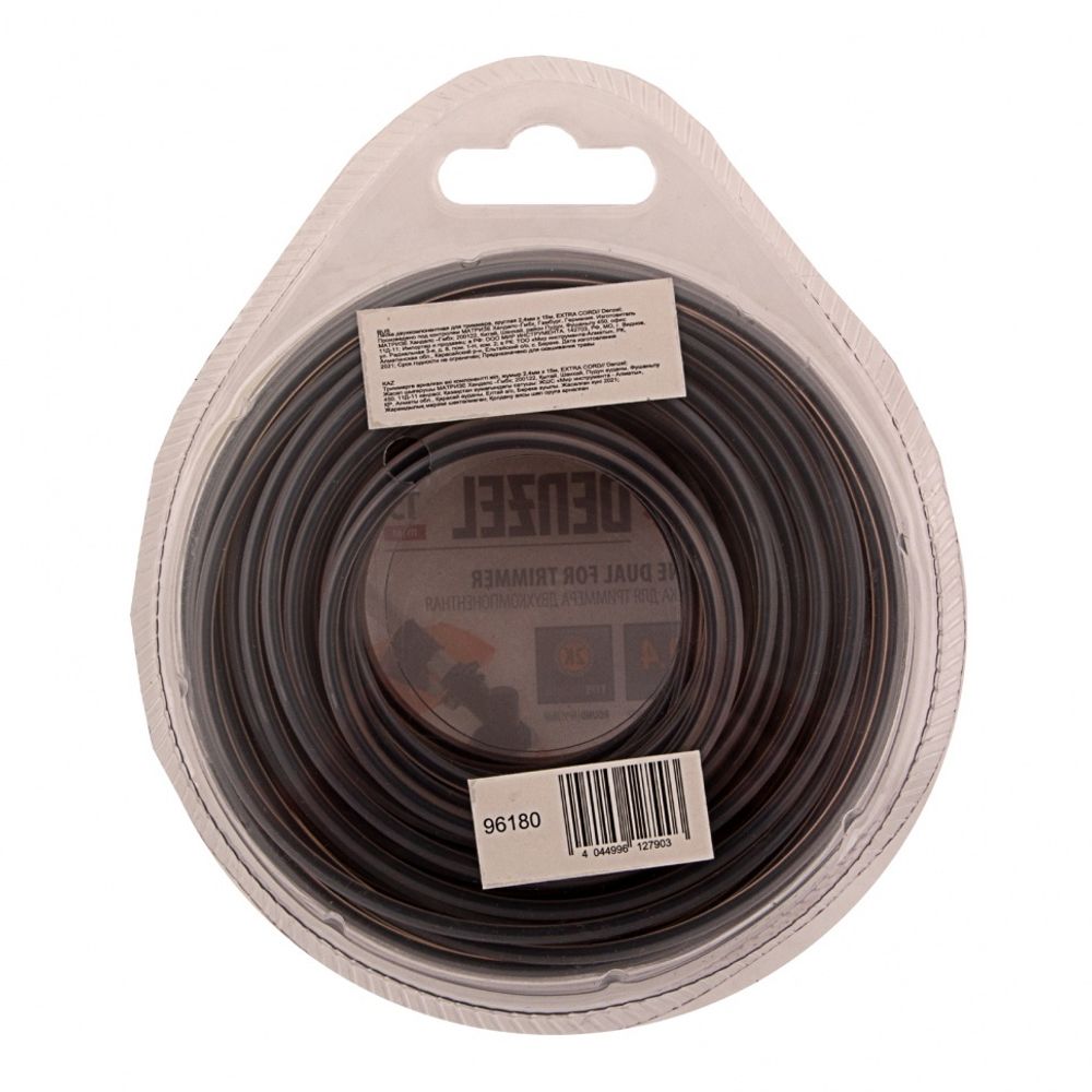 Леска двухкомпонентная для триммера, круглая 2,4мм х 15м, EXTRA CORD// Denzel