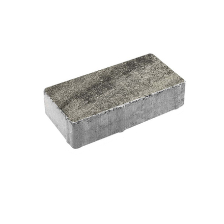 Тротуарная плитка ПРЯМОУГОЛЬНИК 200x100 мм - Листопад гладкий Антрацит