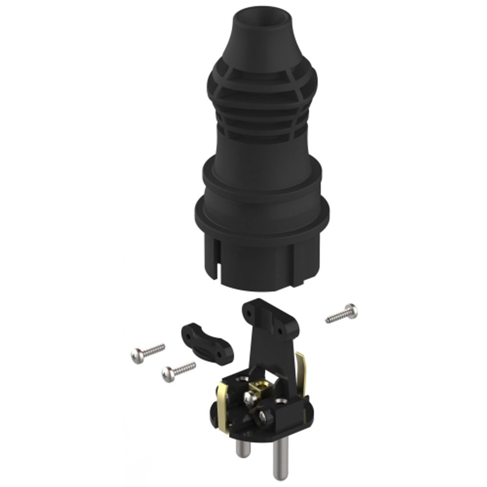 Вилка ЭРА VX13-B-IP44 каучуковая c заземлением 16А IP44 прямая черная