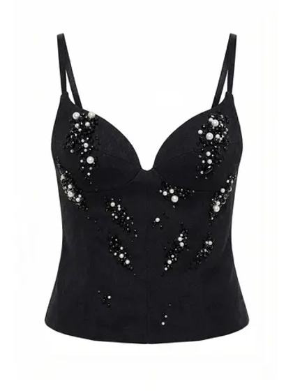 Топ-корсет BEADS, черный