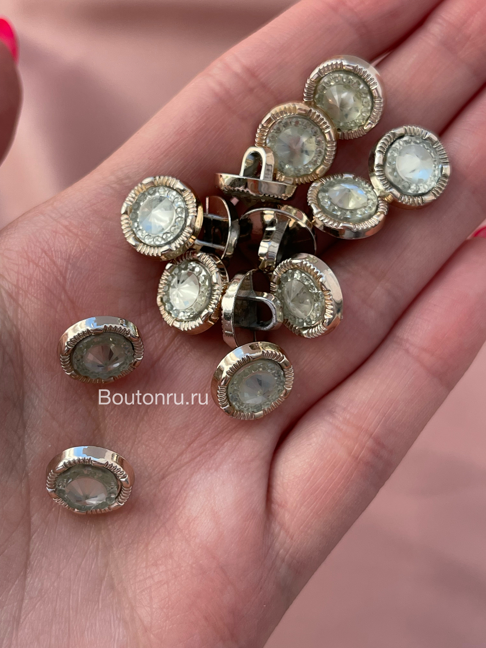 Пуговицы золото страз 11,5 мм