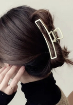 Заколка-краб для волос. 11 см. Металл. Цвет Белый. Усиленная