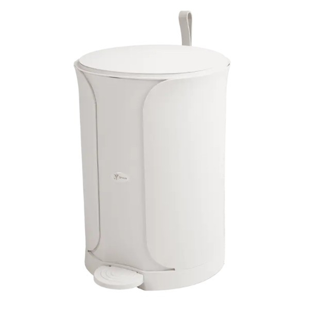 Ведро для мусора с педалью "Sтилъ" 11л, с ручкой для переноса, цвет белый