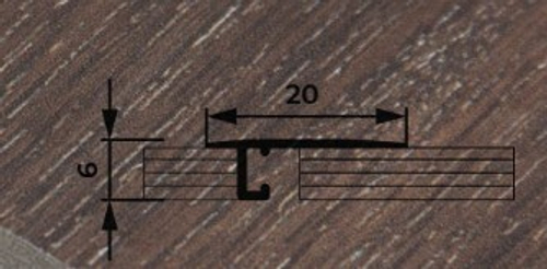 Алюминиевый порог для пола НЕПЛИНТУС UL20X6-03 Черный 20х6х2000 мм