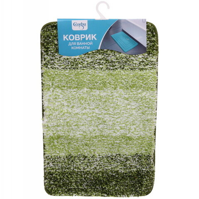 Коврик для ванной 40*60"Меланж» зеленый