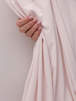 Микрофибра бельевая в рубчик матовая эластичная цвет светло-розовый метражом