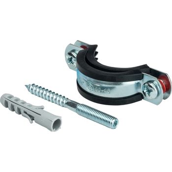 Хомут для труб, комплект: хомут+шпилька шуруп +дюбель пластиковый 1 1/2"(47-52)