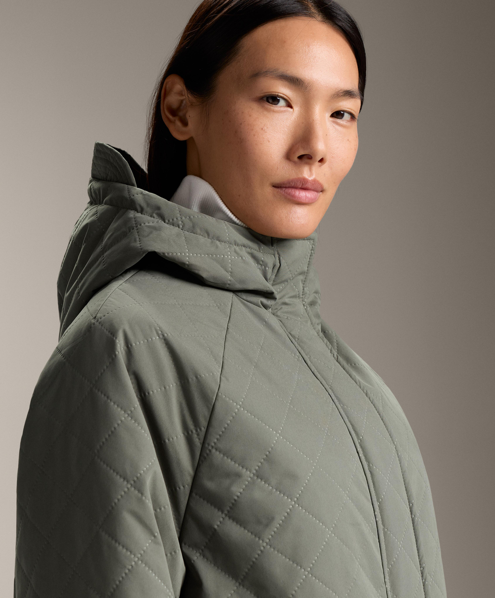 Oysho Водонепроницаемая длинная утепленная куртка FELLEX® AEROGEL 3K, темный хаки