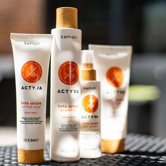 Kemon Набор для защиты от солнца (шампунь 250 мл + маска 200 мл) Actyva Linfa Solare