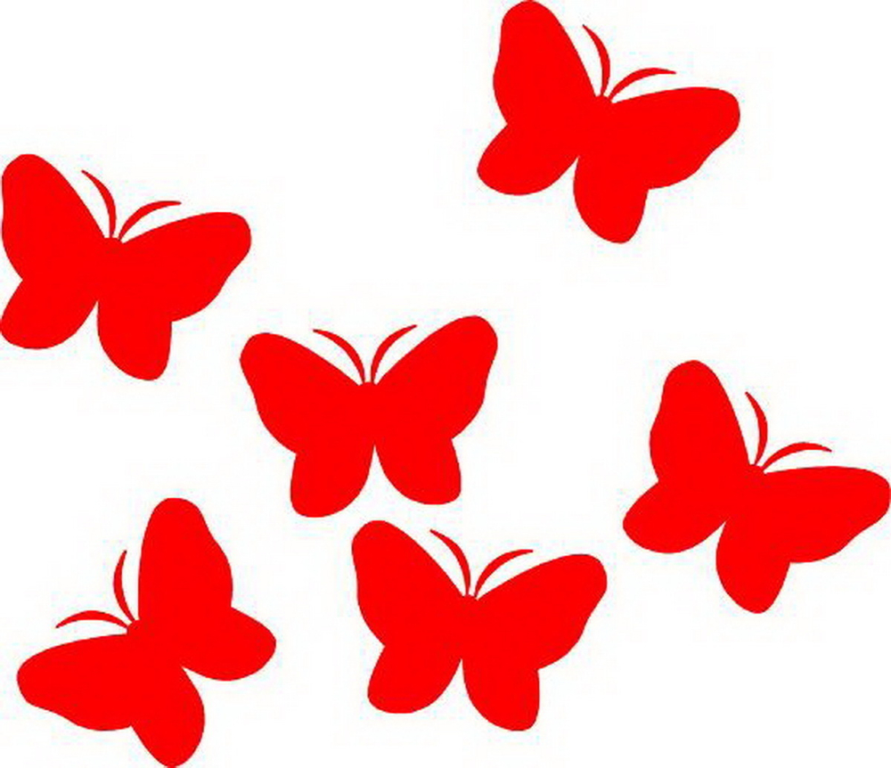 Автомобильная наклейка на авто WHYPRO STICK "Красные бабочки", виниловые Декор для дома, подарок