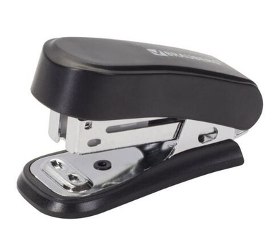 Степлер №24/6, 26/6 МИНИ BRAUBERG "Standard", до 25 листов, с антистеплером, черный, 226849