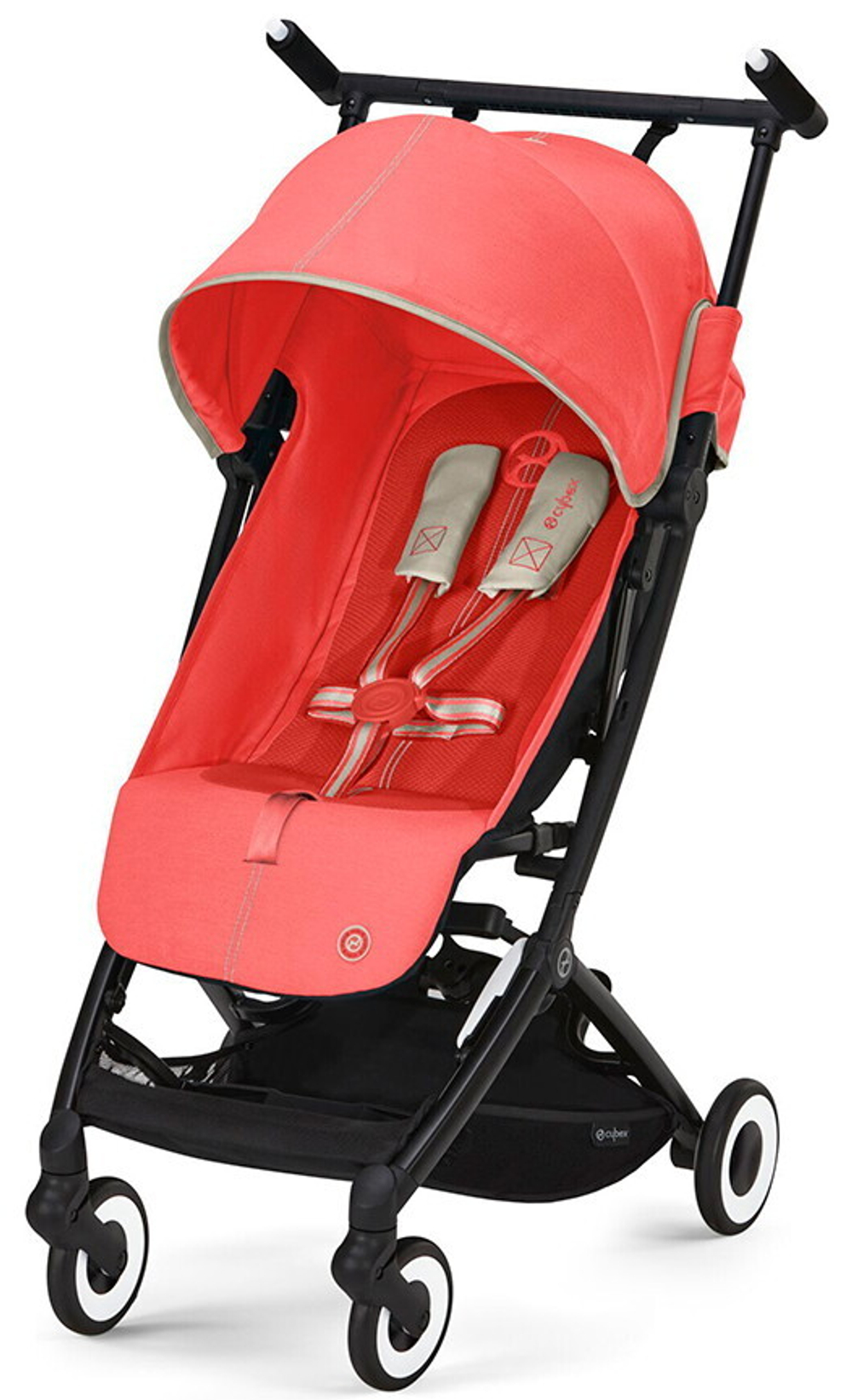 Прогулочная коляска Cybex Libelle BLK Hibiscus Red с дождевиком