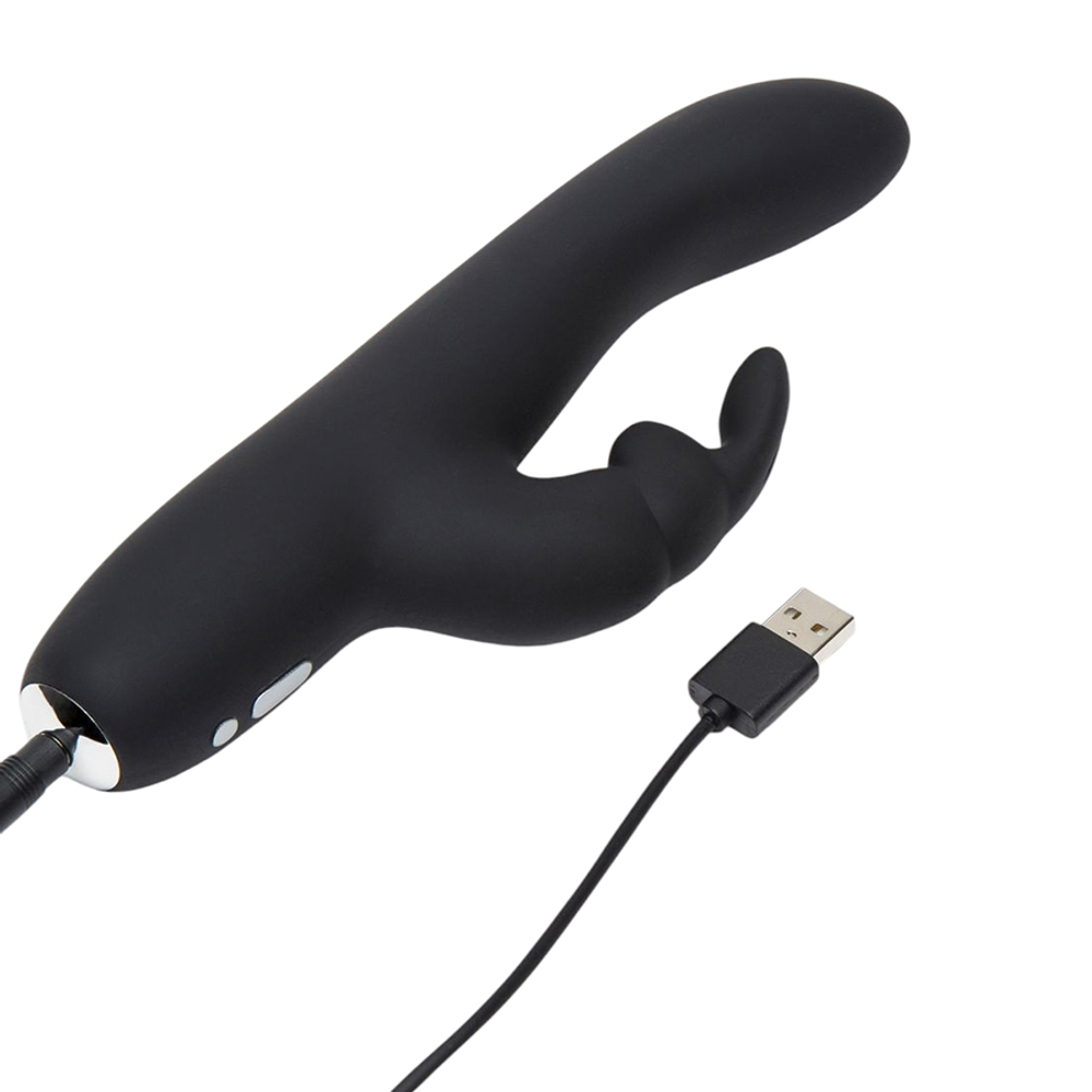 Черный вибратор-кролик 22,9см Fifty Shades of Grey Greedy Girl Slimline Rabbit Vibrator