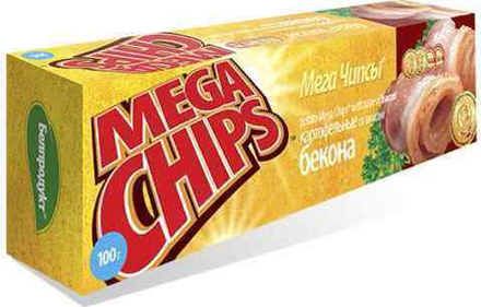 Чипсы "Мега чипсы" 100 г. Бекон Белпродукт
