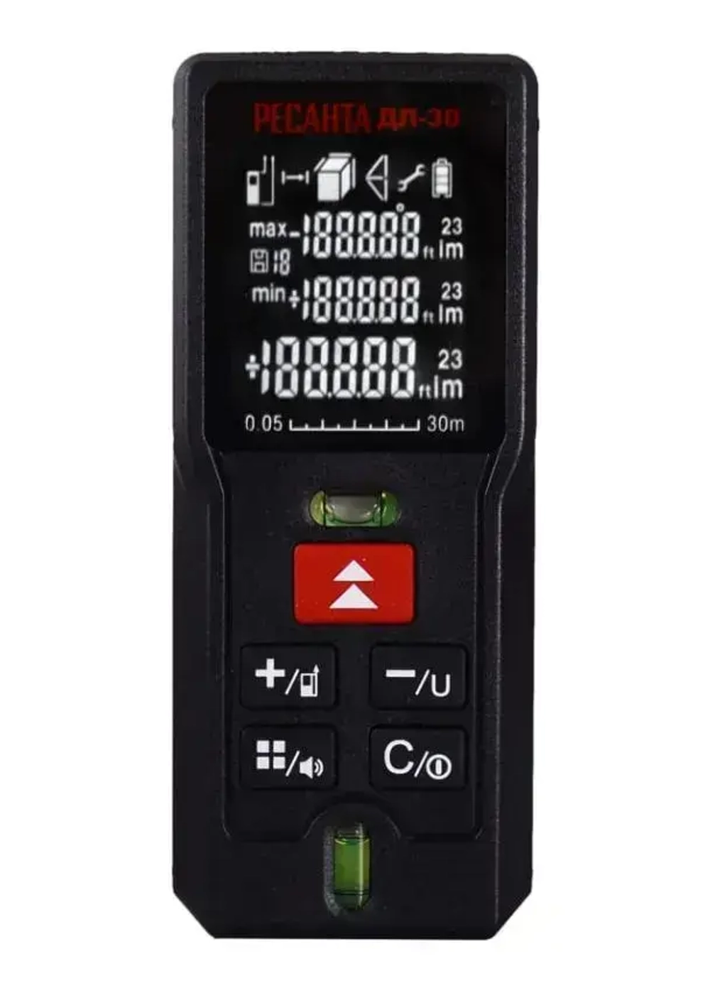 Лазерная рулетка 30м Ресанта , дальномер, батарейки в комплекте, 30МП