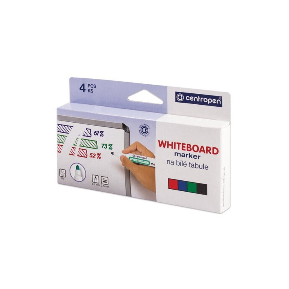 Маркер для доски 4 цв. Centropen 2,5мм бл. 8559/04