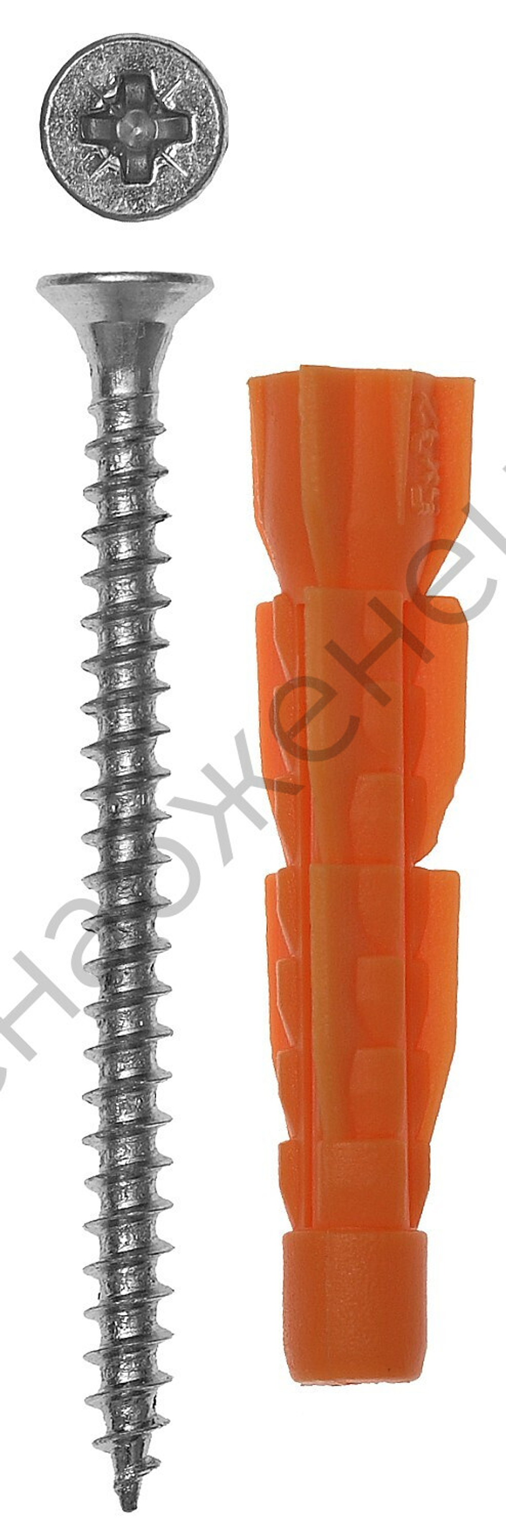 ЗУБР 6 х 52 мм, универсальный дюбель полипропиленовый без бортика с шурупом, 8 шт (4-301196-06-052)