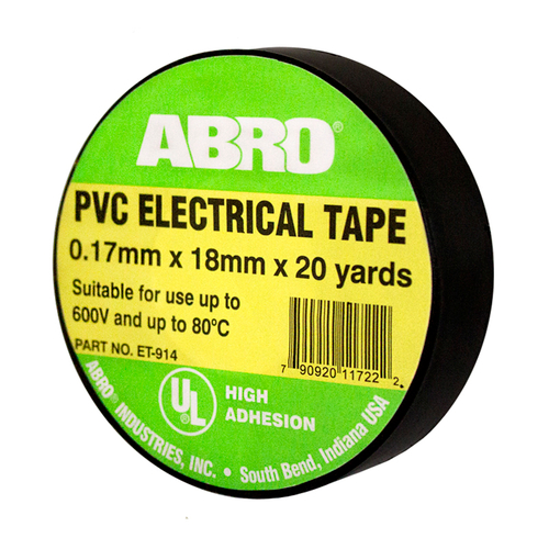Изолента ПВХ черная высоковольтная термостойкая 18 мм X 18,2 м