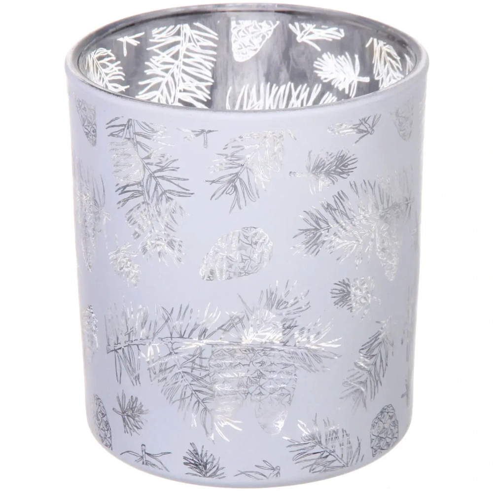 Подсвечник «Зимняя хвоя» 7*7,8 см, Белый