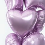 F Шар сердце 18"/46 см, сатин сиреневый (БГ-15)
