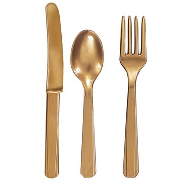 Столовые приборы в золотом цвете, 24 шт