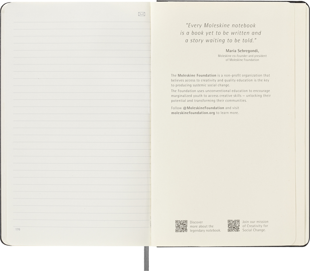 Блокнот Moleskine SMART (SMNL31HBK) A5, 176 стр. в линейку, черный