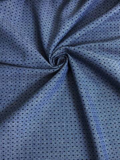 Коттон рубашечный, принт бабочка синяя на синем джинсовом