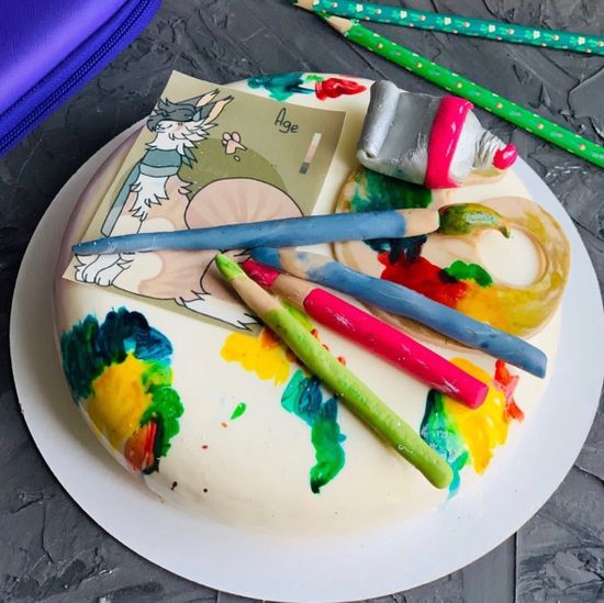 Муссовый торт для художницы