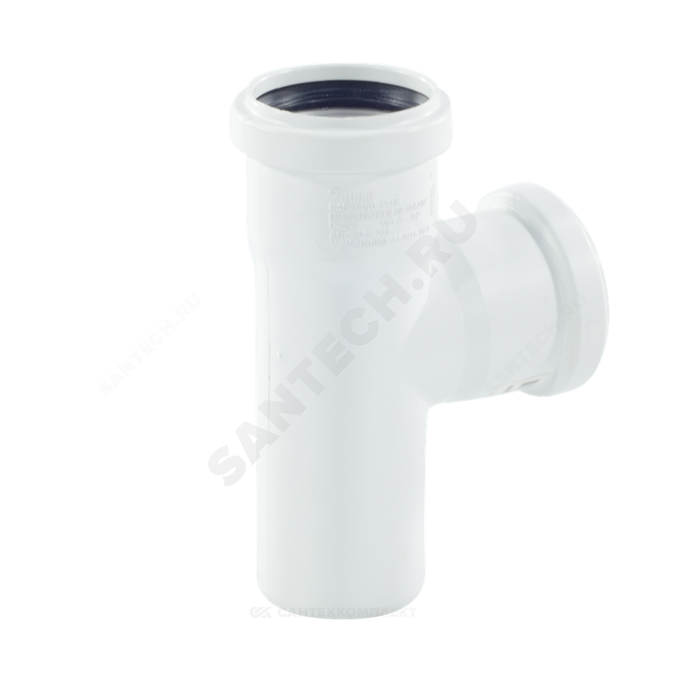 Тройник PP-H бесшумный белый RAUPIANO PLUS Дн 40х40х45гр б/нап в/к Rehau 11231041002