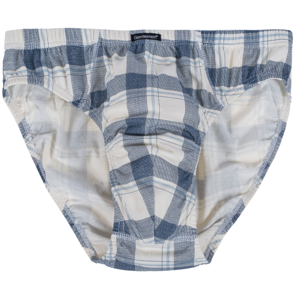 Комплект из 2 мужских трусов-слип с контрастным принтом в клетку (Размер: L) (Цвет: разноцветный)