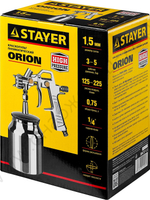 STAYER ORION S, 1.5 мм, пневматический краскопульт с нижним бачком (06472-1.5)