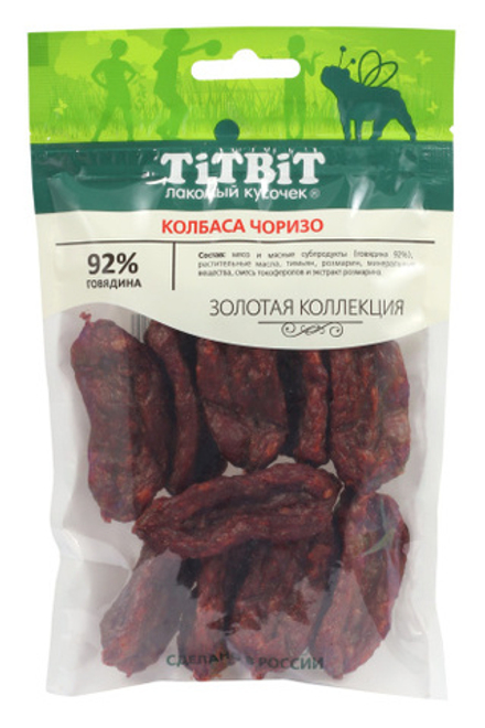 TITBIT Золотая коллекция для собак, колбаса Чоризо - 80 гр