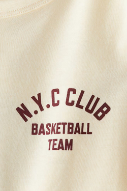 H&M Хлопковая футболка, светло-бежевый